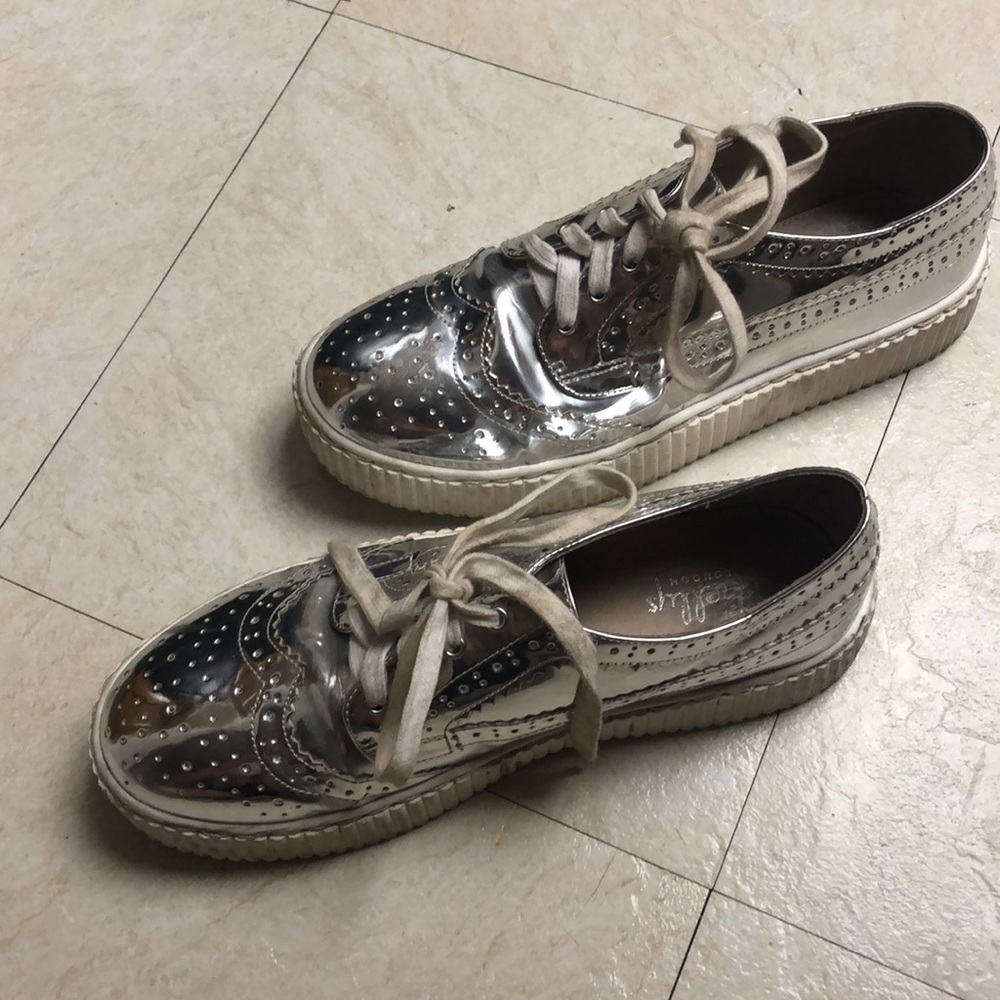 Silver platform shoes